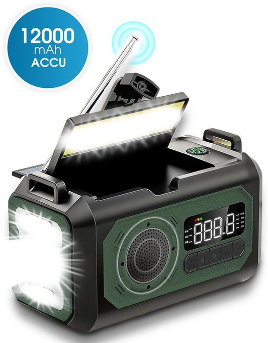 Novalance Emergency Radio - Solar Rewindable 12,000mAh - MODEL 2025 - Solar powerbank - Survival Emergency Kit - Flashlight - Emergency kit - Emergency ration - Radio