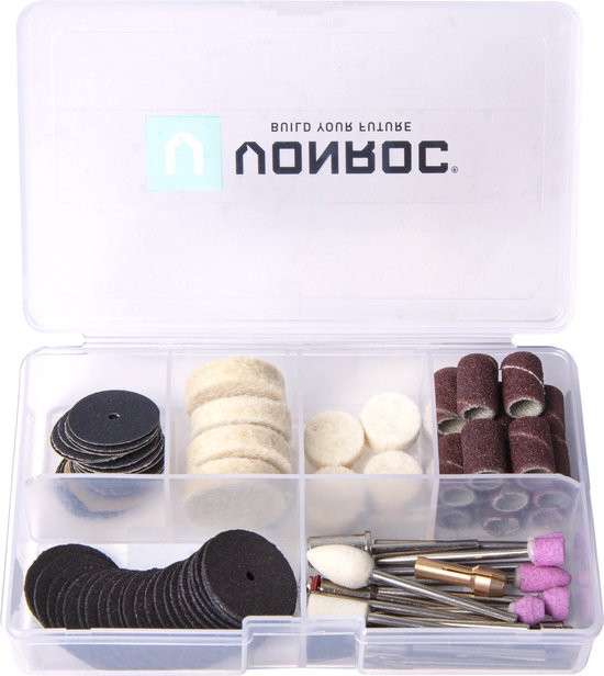 VONROC Jeu d'accessoires pour outils rotatifs - 100 pièces - Universel