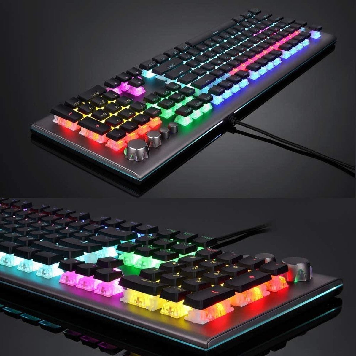 AULA S2096 Clavier mécanique gaming RGB - QWERTY - Interrupteur noir