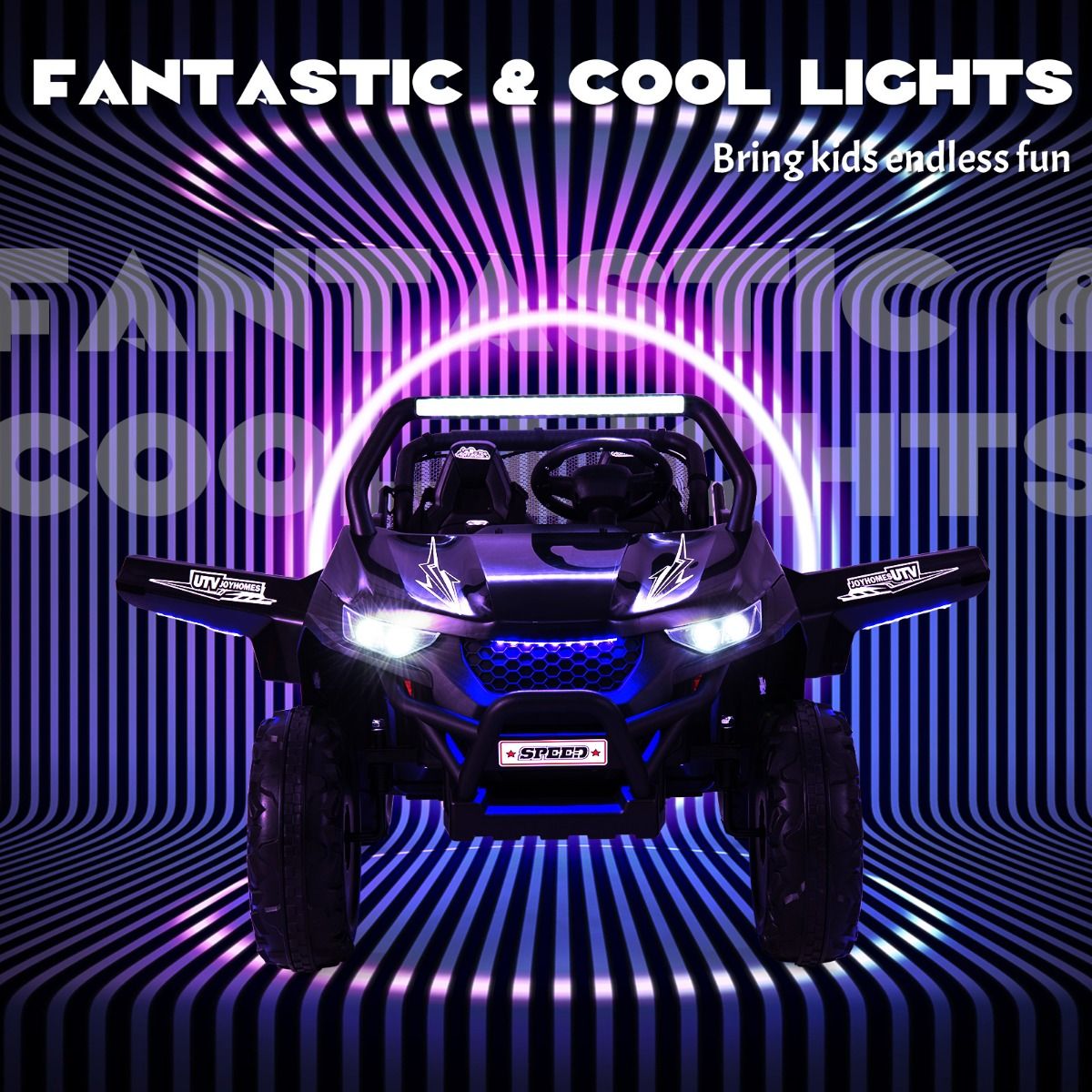 Voiture électrique pour enfants Coast 2 places - avec télécommande et musique - rose
