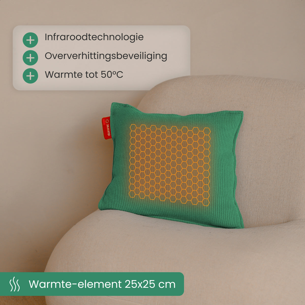 Auronic - Coussin chauffant Tricot - 45 x 45 cm - Vert pastel