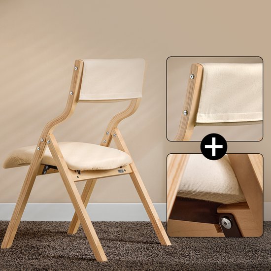 SoBuy Set of 2 Folding Chair, Office Chair with Upholstered Seat Cushion, Dining Chair, White, 49x80x54cm, FST40-Wx2 - pour la salle à manger, la cuisine, le salon ou le bureau à domicile