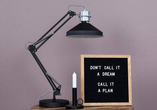 Anne Lighting Zappa - Lampe de table de style industriel - Noir - H : 80 cm - Ø : 18 cm - E27 - Pour l'intérieur - Métal - Lampes de table - Lampe de bureau - Lampes de bureau - Chambre à coucher - Salon - Salle à manger
