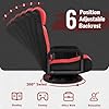 Fauteuil de gaming pivotant Yaheetech – Fauteuil de gaming réglable avec accoudoirs et poche latérale