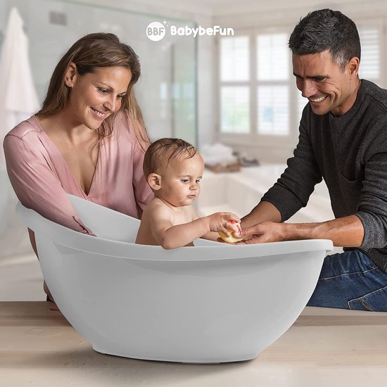 BabybeFun - Bain de bébé - Bébés et jeunes enfants - Antidérapant - Blanc