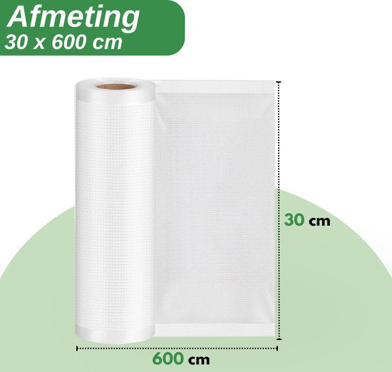 Vaive Rouleaux de mise sous vide 4 pièces - 30 x 600 - Sacs de mise sous vide alimentaires - Sacs de mise sous vide - Sans BPA