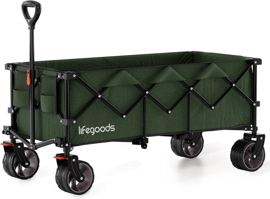 LifeGoods Wagon - XXL - pliable - 300L - 150KG de capacité de charge - vert