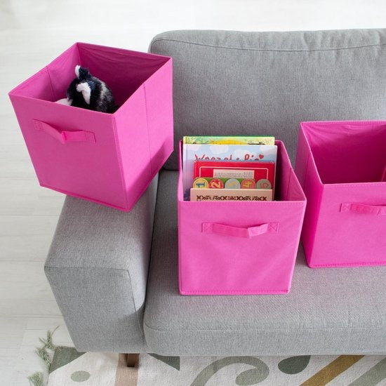 LifeGoods Organiseurs de placards - 6 pièces - 20L - Textile - Rose