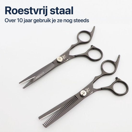 ProTrue 11 Piece Barber Set - Barber Scissors Right Handed - Thinning Scissors Barber - Hair Scissors - Coupe Scissors - Hair Scissors Set