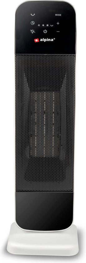 Chauffage électrique - Alpina - Chauffage par ventilateur céramique - également refroidissement - minuterie - télécommande - fonction pivotante - 2000W - Noir Blanc