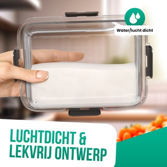 Avalo Plateaux de conservation en verre - Plateaux de préparation de repas - Plateaux de congélation - Avec couvercle - 5 pièces 1060ml