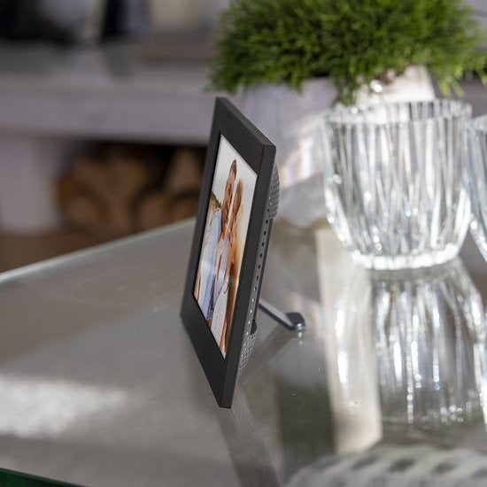 Cadre photo numérique Denver 10,1 pouces - écran en verre - HD - application Frameo - cadre photo - WiFi - IPS - écran tactile - 16 Go - noir - PFF1015B