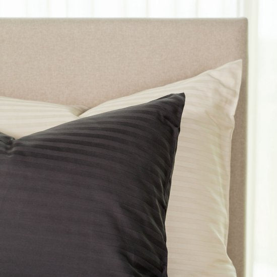 Housse de couette Kayori Elin en satin de coton - 260 x 200-220 cm + 2 taies d'oreiller - Lit jumeau - Anthracite