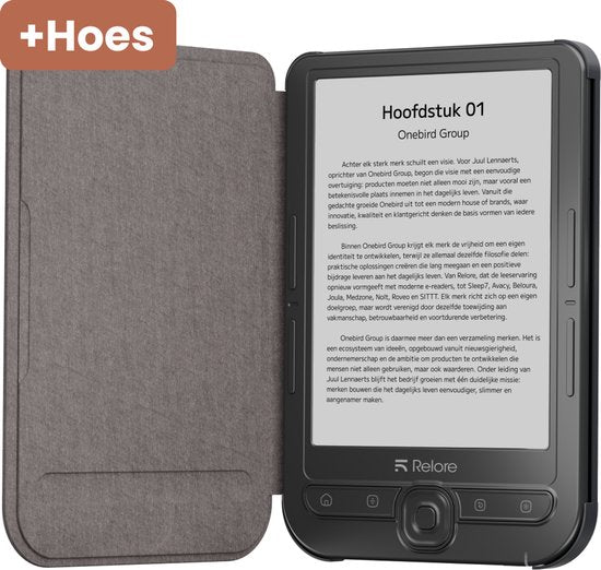 Liseuse Relore à écran tactile de 6 pouces - Capacité de stockage de plus de 1 000 livres électroniques - Remplace les liseuses Kobo Clara, Kindle et Pocketbook - Étui inclus