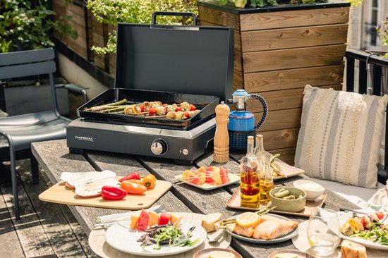 Plaque de cuisson Campingaz Sigma 1 CV - Surface de cuisson de 1 350 cm² – Brûleur Blue Flame pour une répartition optimale de la chaleur – Gris basalte