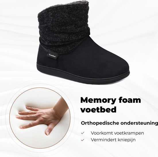 Chaussons Dames - Chaussons - Taille 42/43 - Noir - Antidérapant - Comfeet