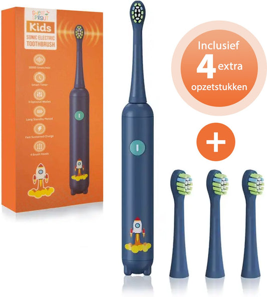 Brosse à dents électrique Sweet Sprout Sonic pour enfants - Bébés et jeunes enfants - 3 accessoires et minuteur inclus - 0 à 4 ans
