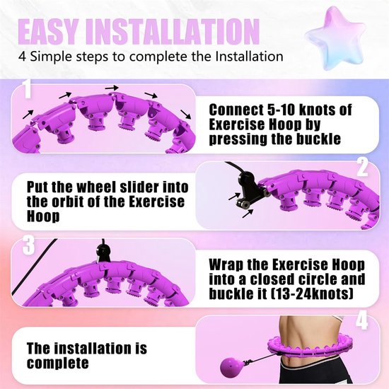 Hula Hoop Fitness - Hula Hoop avec poids - Hula Hoop Fitness - Hula Hoop Sport - Hula Hoop