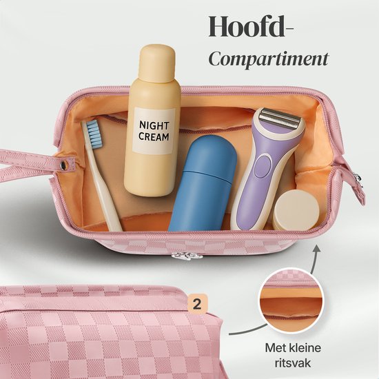 Skycases Travel Essentials - Trousse de toilette et de maquillage - Imperméable et compacte - Convient aux voyages et à l'usage quotidien - Unisexe - Rose