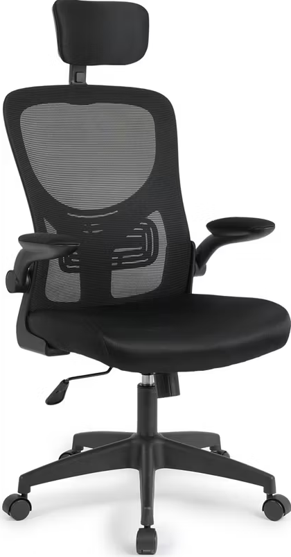 Lifa Living Chaise de bureau Liverpool - 116,5-126,5 x 63 x 60,5 cm - Noir