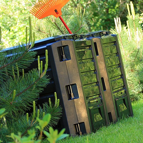 Bac à compost rapide 2 pièces - 800L -Fût à compost - Composteur - plastique - 135 x 72 x 83cm