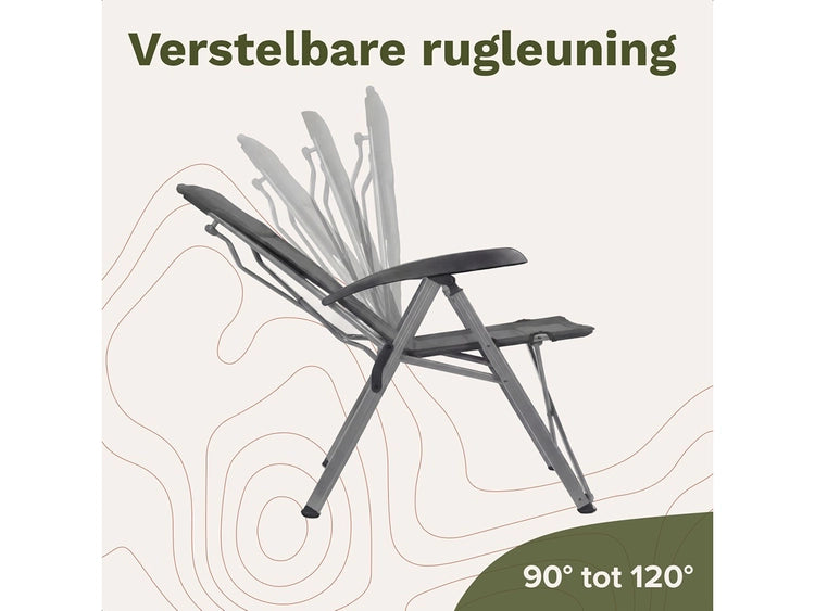 TRVLMORE Chaise de camping - Luxe Soft - Pliable - Réglable - Gris