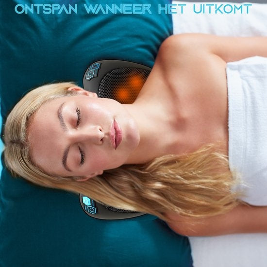 Sanbo Wireless Massage Cushion WL20 - Black - Appareils de massage - Fonction chaleur avec infrarouge - Pour la maison et la voiture - Shiatsu - Fitness