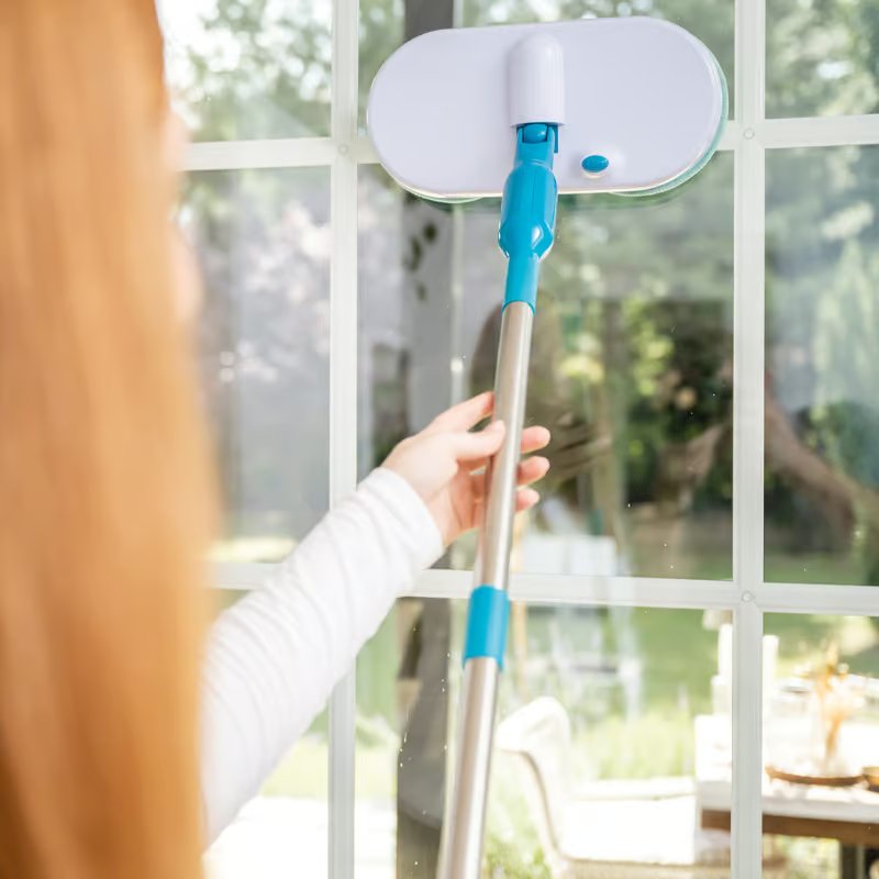 Balai à franges sans fil Hurricane - Convient à tous les types de sols - Livré avec des patins de nettoyage lavables offerts