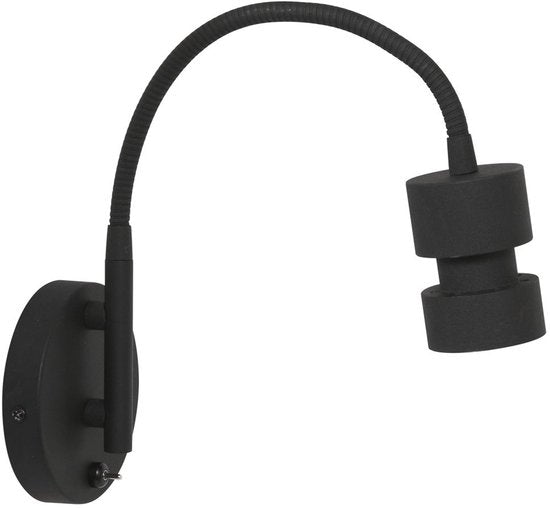 Applique murale Natasja LED 3094ZW noire - Orientable et inclinable, ampoule GU10 incluse, en plastique et métal - Steinhauer