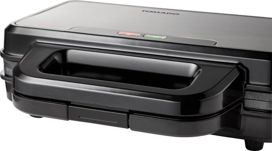 Tomado TGP2001S - Fer à Toasti XXL - Gril à panini - Sans PFAS - Toasti maker - 900 watts - Noir/acier inoxydable