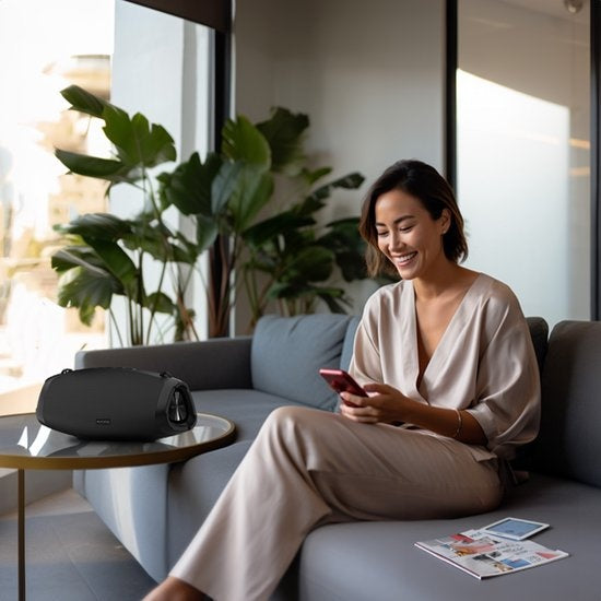 Auronic - Enceinte Bluetooth - Sans fil - Connexion USB, AUX et carte SD - Noir
