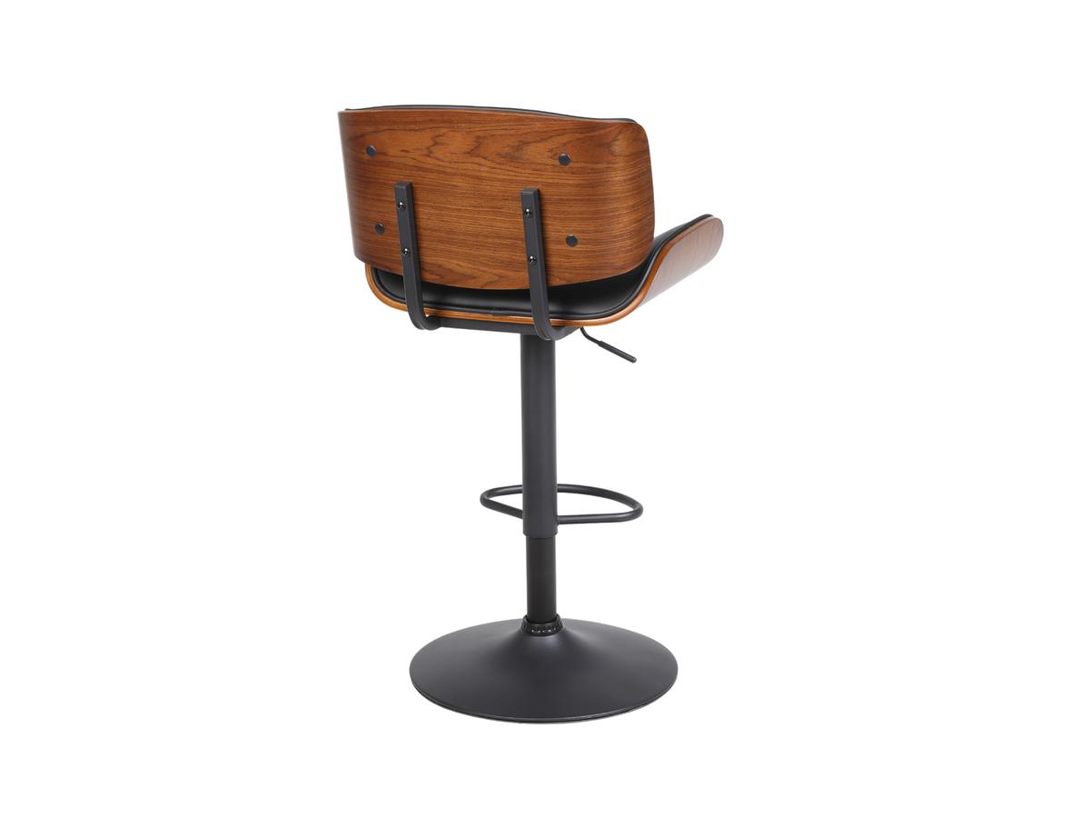 MM Tabouret de bar James - Réglable - Microfibre noire - Lot de deux