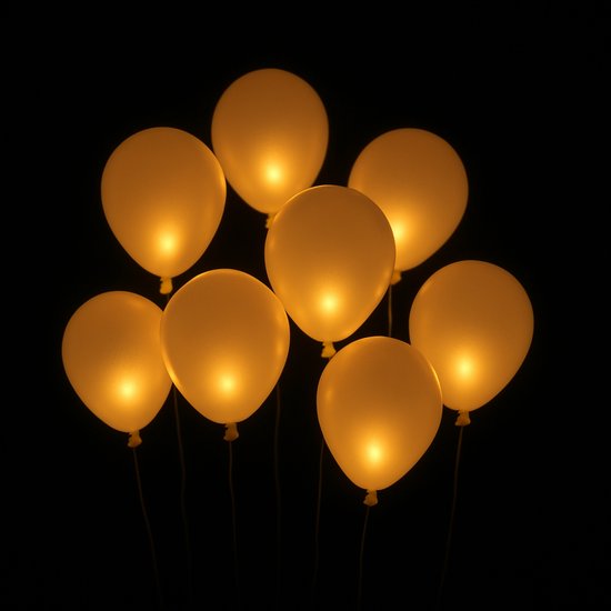 Partizzle 50x Mini Lumières LED - Petites Lumières de Fête pour Ballons - Lumières de Fête avec Eclairage d'Ambiance - Anniversaire, Mariage, Halloween, Noël et Festival - Décoration Lampe pour Ballons - Lumière Blanc Chaud