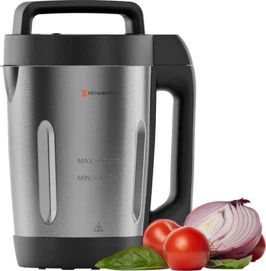 KitchenBrothers Machine à soupe - Blender - jusqu'à 800W - 1.6L - inox/noir
