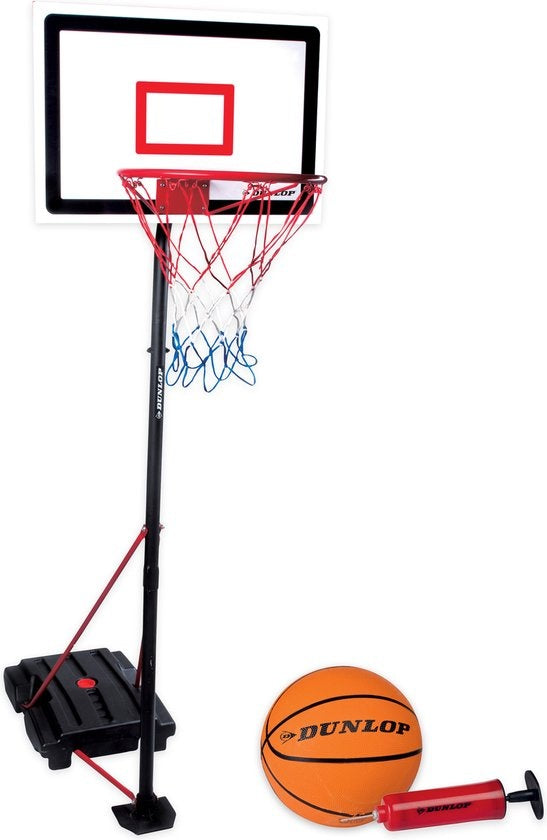 Dunlop Basketball Set - Junior playset - Hauteur réglable : 165 - 205 cm - Support de basket, ballon, pompe