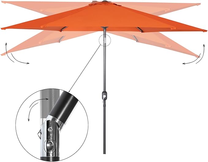 Angel Living Parasol - 300 cm - Parasol de terrasse - Taupe - Aluminium - Polyester - UV50+