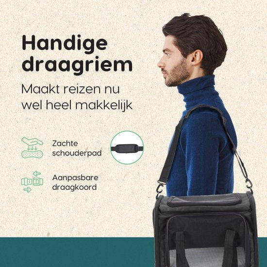 Volcan Travel Bag Cat - Panier de voyage - Sac de transport pour chats - Boîte de transport avec Top Loader - Panier de transport Anthracite