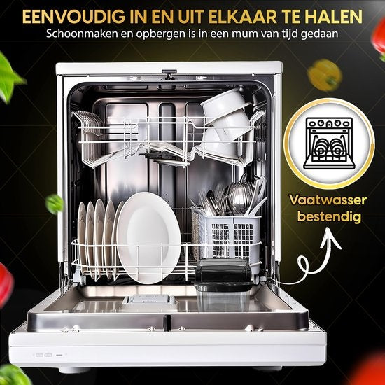 Toivo Kitchen Vegetable slicer - Multifunctional - Black - 11 in 1 Kitchen mandolin - Manual - Kitchen slicer - Onion slicer - Spiral slicer - Chips slicer - Grater