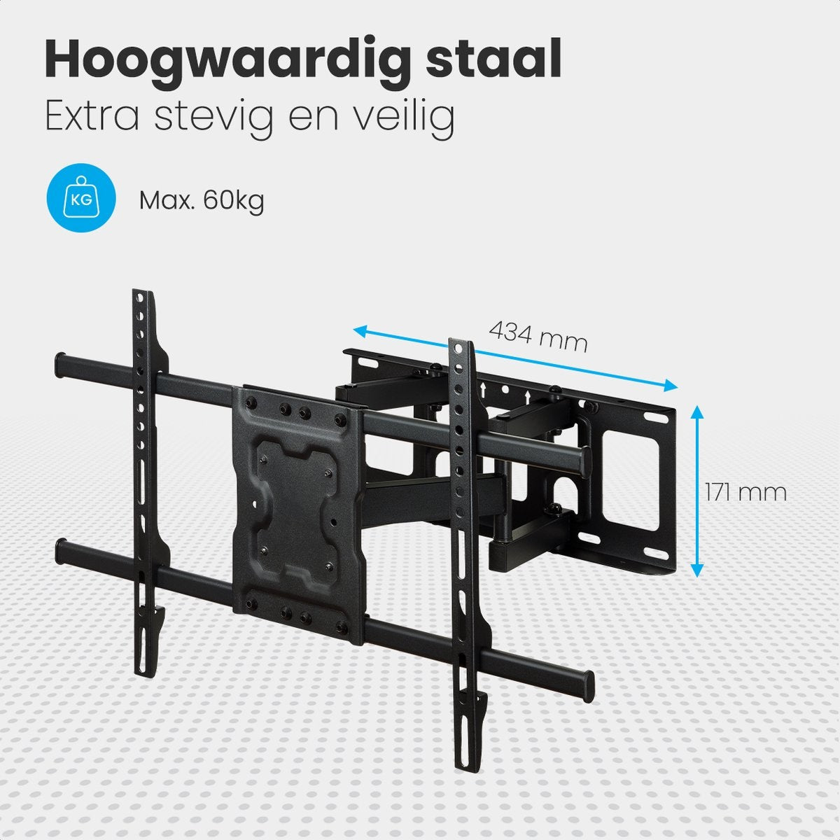 Support mural pour écran - Auronic - Support TV - Rotatif et inclinable - 37 à 70 pouces - jusqu'à 60 KG - Noir