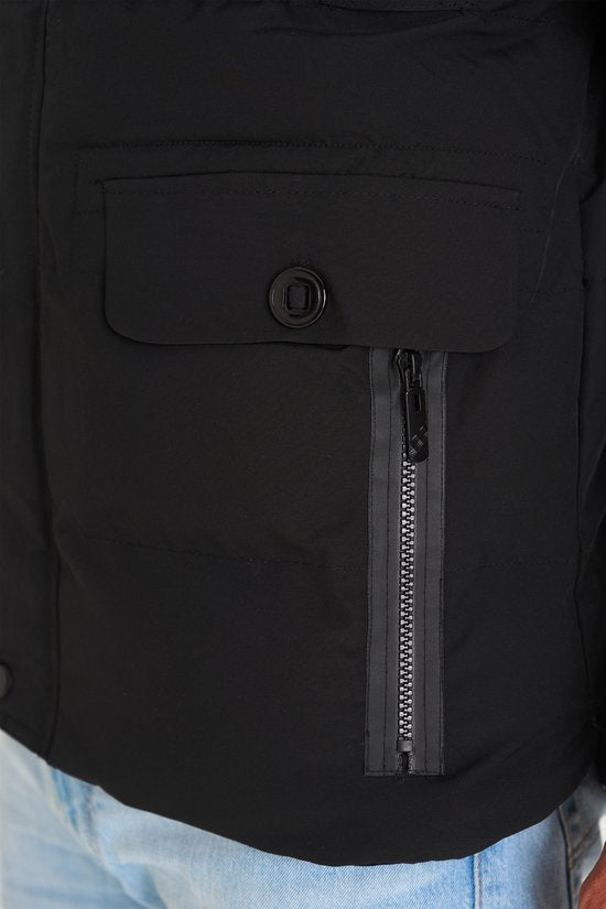 Mario Russo Ranger Jacket - Veste Homme - Veste d'hiver Homme - Déperlante - Coupe-vent - Noir - L