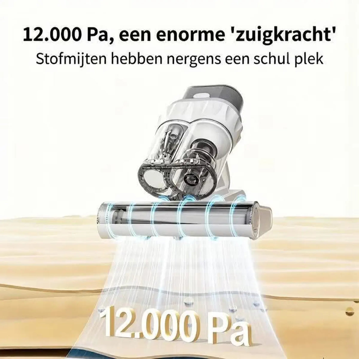 Aspirateur pour matelas Ochama avec lumière UV-C et air chaud - Puissance d'aspiration de 12 kPa - 300 W - 24 x 23,5 cm - Blanc