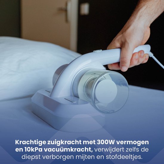 Nexxt Mite Vacuum Cleaner with UV-C Light Sterilisation - Mattress Cleaner - House Dust Mite Vacuumer - Double Filter System Destroys 99.9% Mites - 300W