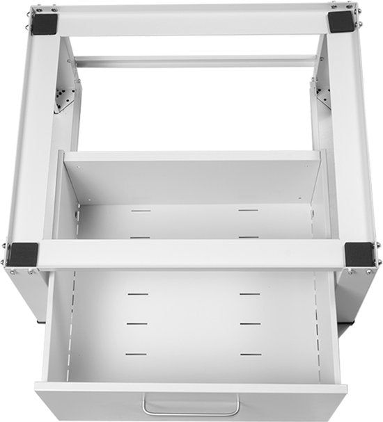 Vonia Elévateur de machine à laver - Elévateur de machine à laver avec tiroir - Socle de machine à laver - Armoire de machine à laver - Armoire de machine à laver - 63x54x31 - Blanc