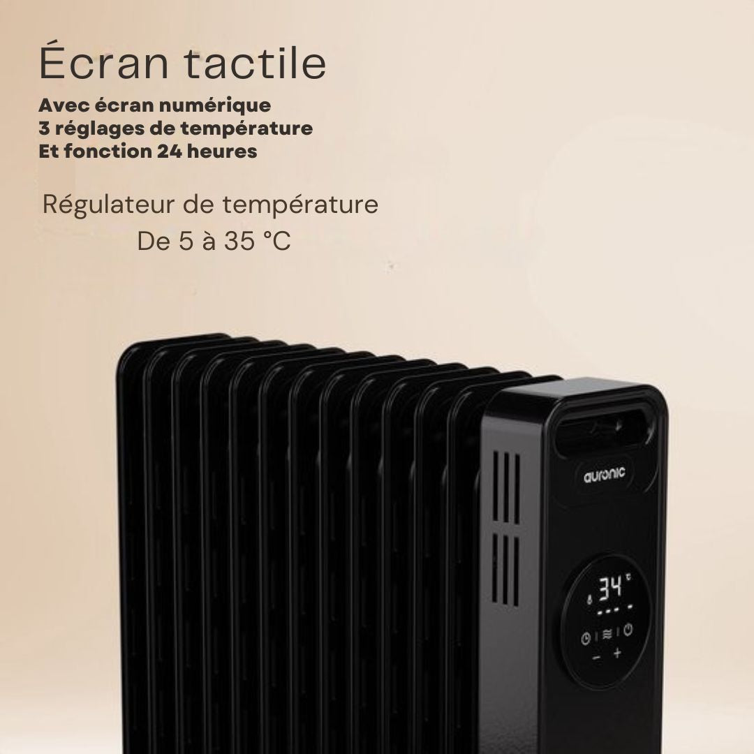 Radiateur électrique - Auronic - 2500W - Noir