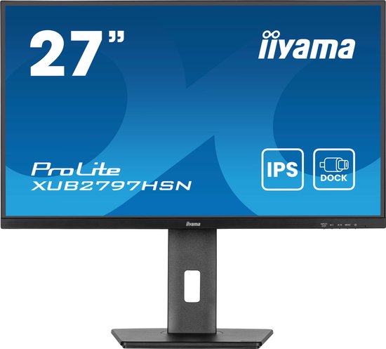 iiyama ProLite XUB2797HSN-B2 - 27 pouces - Full HD - IPS - Hub USB (4 ports) - Réglable - Station d'accueil USB-C