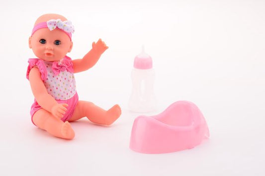 Baby Rose poupée qui boit et fait pipi 25cm - Baby doll