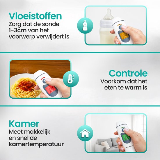 MostEssential Thermomètre digital de fièvre 2-en-1 - Thermomètre auriculaire - Thermomètre frontal et corporel - Thermomètre de fièvre pour adultes, enfants et bébés - Sans contact - IR30