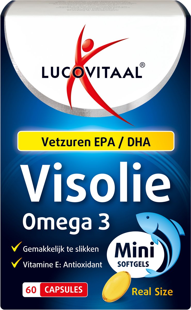 Lucovitaal Fish Oil Omega 3 Mini Softgels 60 pieces - Capsules compactes avec Vitamine E