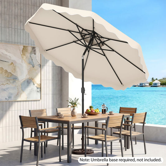Parasol de terrasse Coast - angle réglable - structure métallique robuste - beige 300 x 300 cm