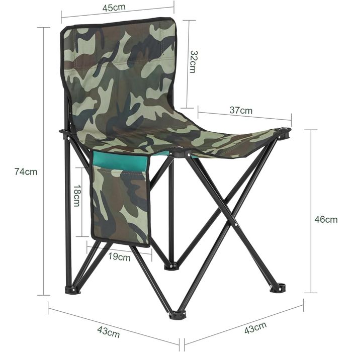 Sobuy Chaise de pêche - couleur camouflage - 145x43x74 cm